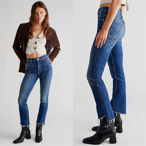 New Mother The Insider Crop Step Fray Jeans Size 27 NWT Bad Reputation - Picture 1 of 5